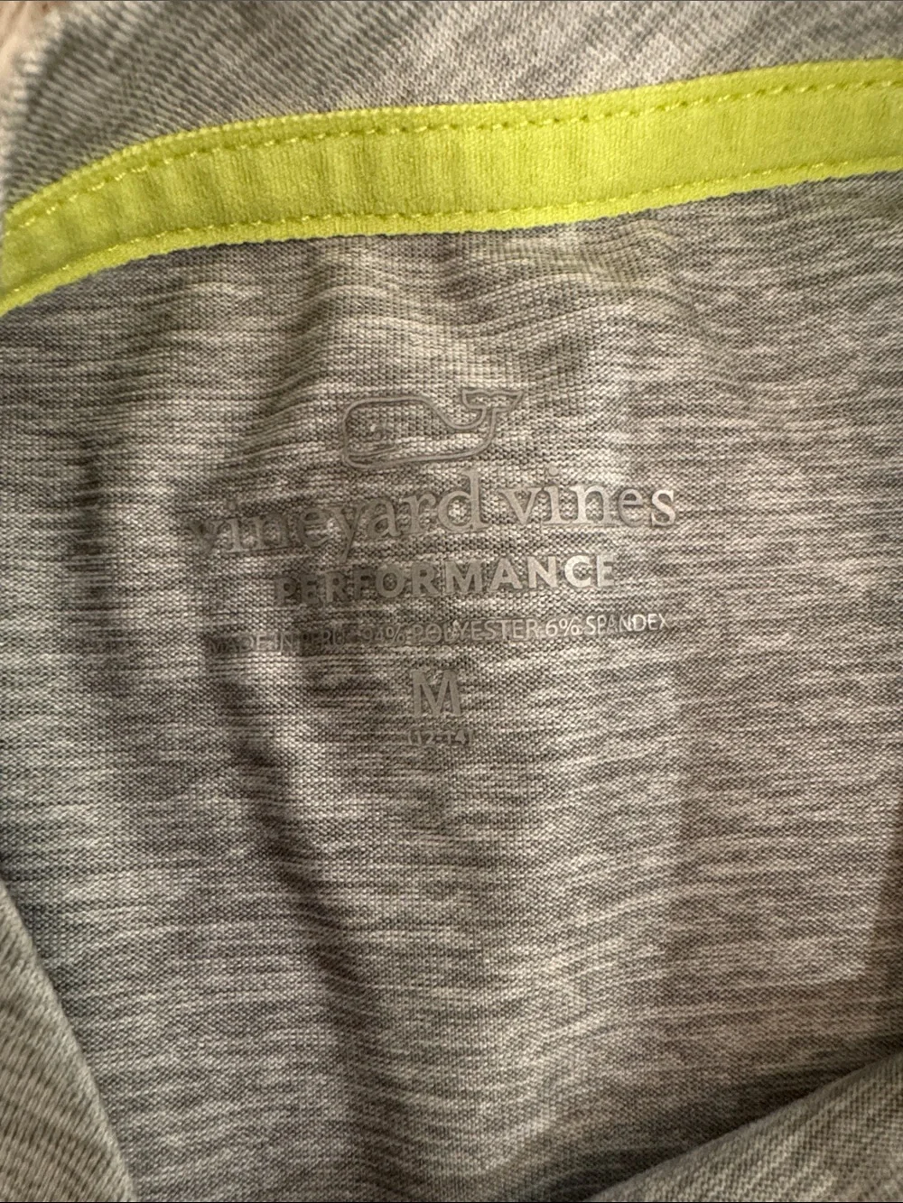 Vineyard Vines Kids Gray Performance Tee with Yellow and Blue Lacrosse Graphic